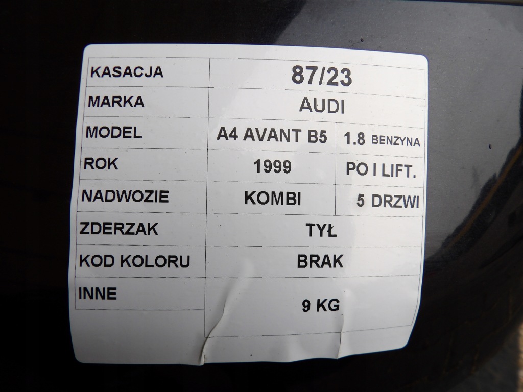 фото №9, Audi a4 b5 avant kombi lift бампер задняя