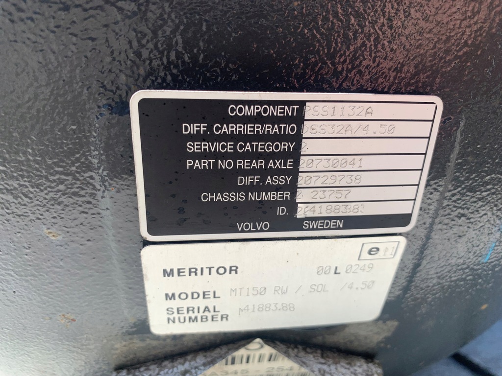 фото №8, Мост дифференциал mt150 cvc 4.50 volvo fl 19,5 euro 6 19r
