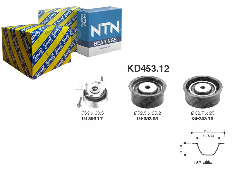 фото №1, Комплект - набір ремінь розподільного валу [snr]
