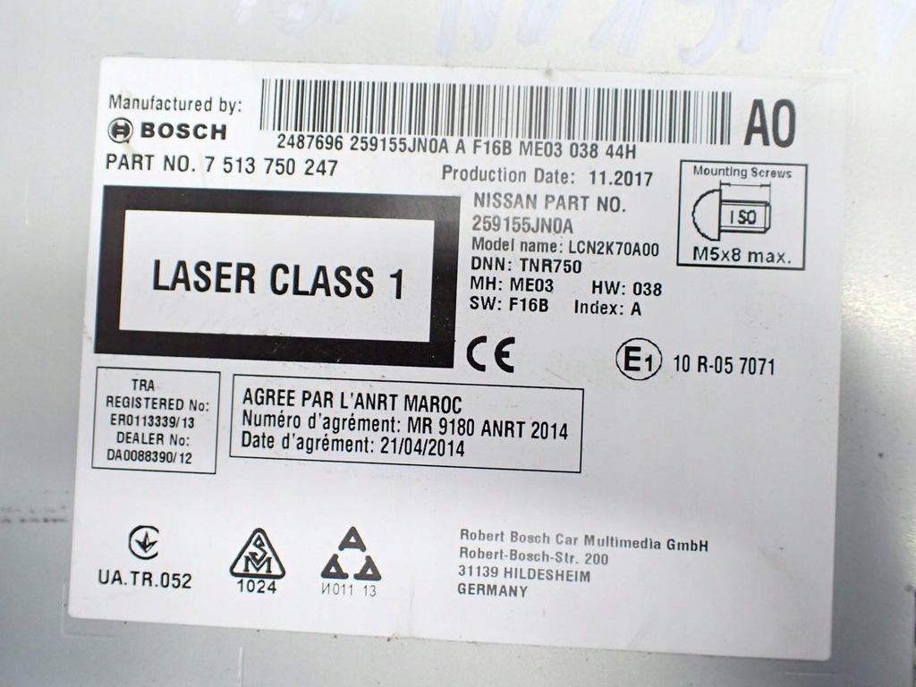 фото №7, Навигация navi радио заводская оригинал 259155jn0a renault alaskan 18r