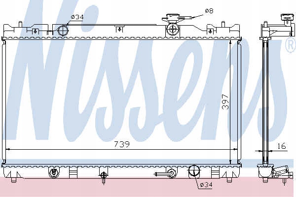 фото №11, Радиатор двигателя toyota camry 01- 2.0 i 16v / 397x739x16 nis