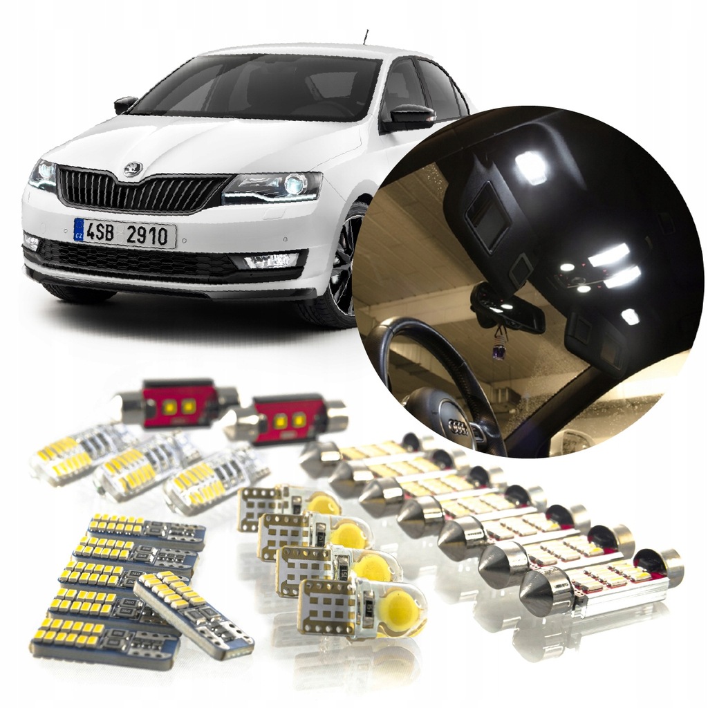 фото №1, Лампочка led skoda rapid my16 - набір освітлення салону led! vip