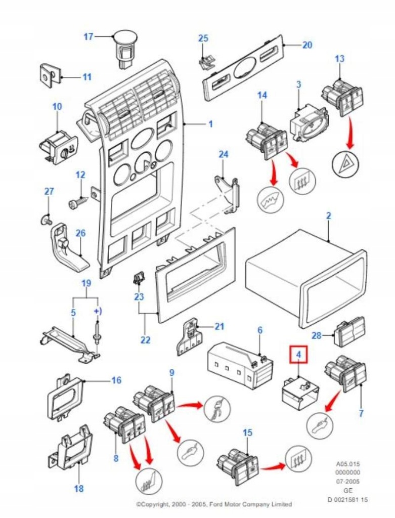 фото №7, Рамка консоли ford mondeo 00-07 1301796