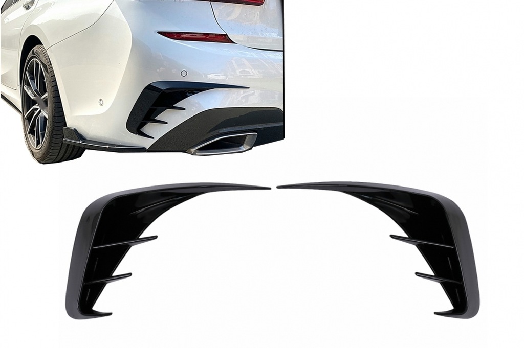 фото №1, Накладки сплиттеры bmw 3 g20 g21 g28 18+ black