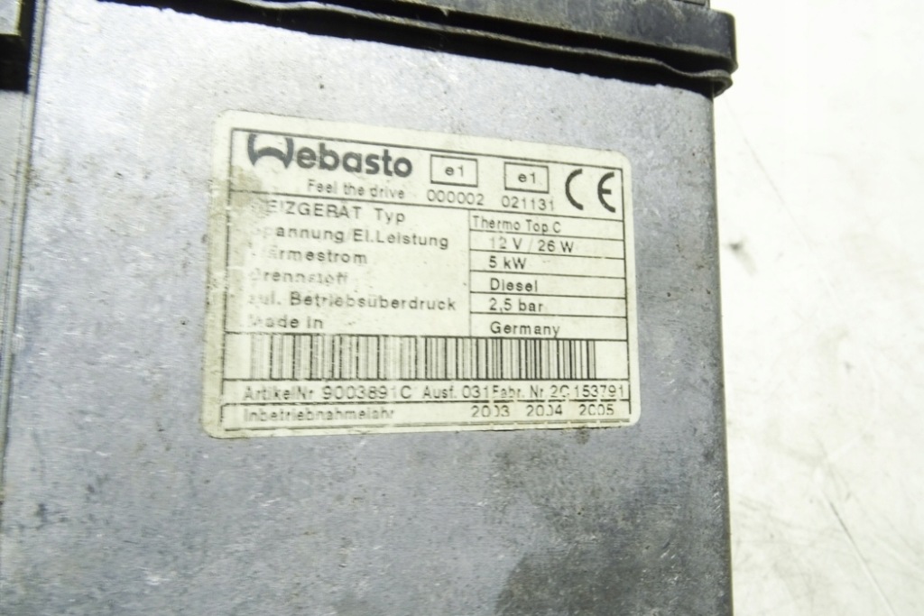 фото №1, Webasto mazda mpv ii lw 9003891c 2.0l дизель 100kw 2002