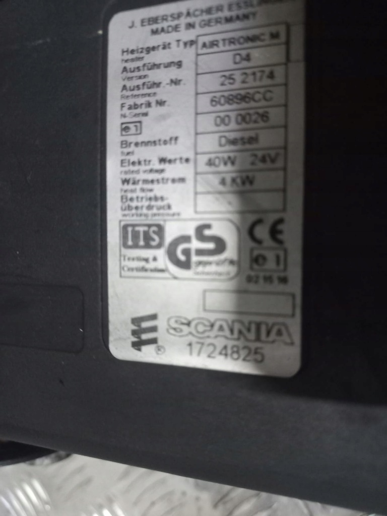 фото №2, Scania r webasto обігрівач стояночний d4