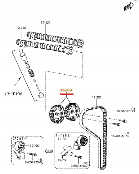 фото №5, Колесо розподільного валу mazda 121 mazda оригінальний номер 1e0512425a
