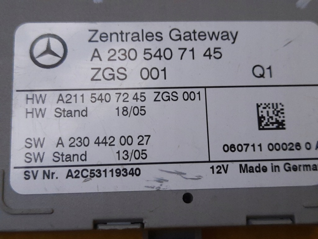 R230 sl 5,5 amg модуль шлюз a2305407145 Оригинал