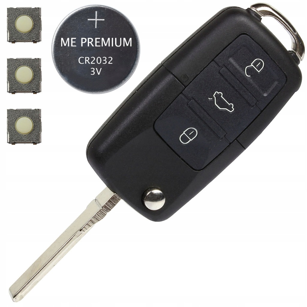 фото №1, Корпус ключа пульта vw skoda аккумулятор кнопки