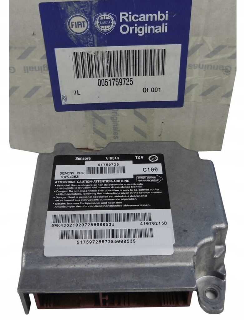 Купить Блок управления подушки безопасности воздушной fiat multipla