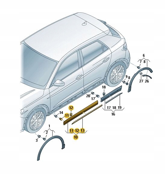 фото №1, Накладка молдинг дверь правый перед нижняя audi q3 rs