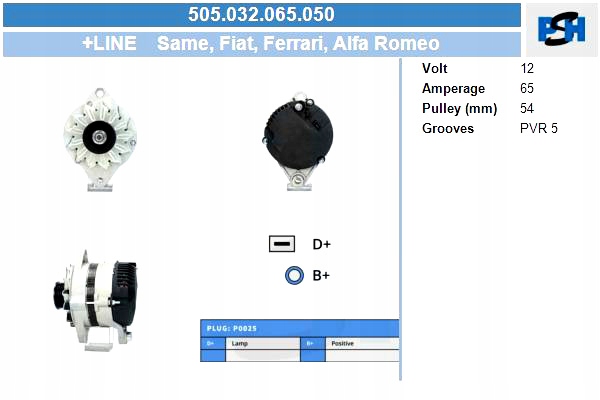 фото №1, Bv psh генератор fiat 65a генератор