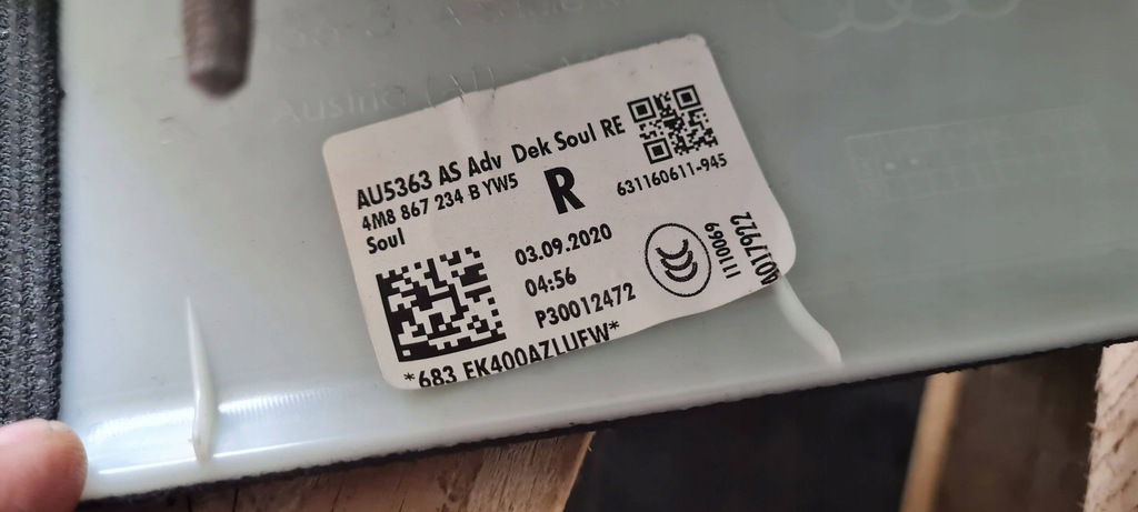 фото №10, Sq8 q8 захист стійка скло права sline czarna стельовий 4m8867234b