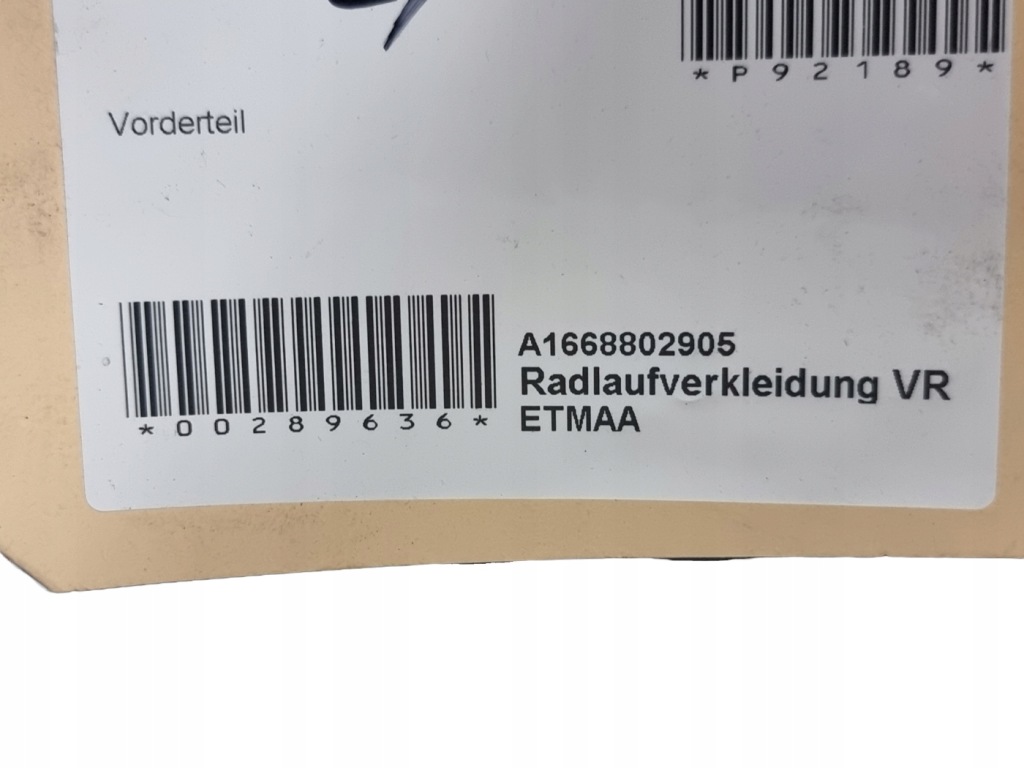 Mercedes w166 оригинал  подкрылок передние правое a1668802905 Доставка