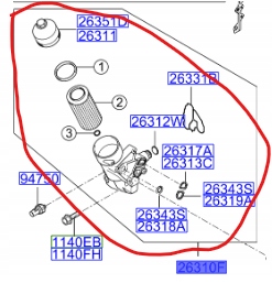фото №8, Фильтр масла с основание do kia hyundai оригинальный номер 263102a002