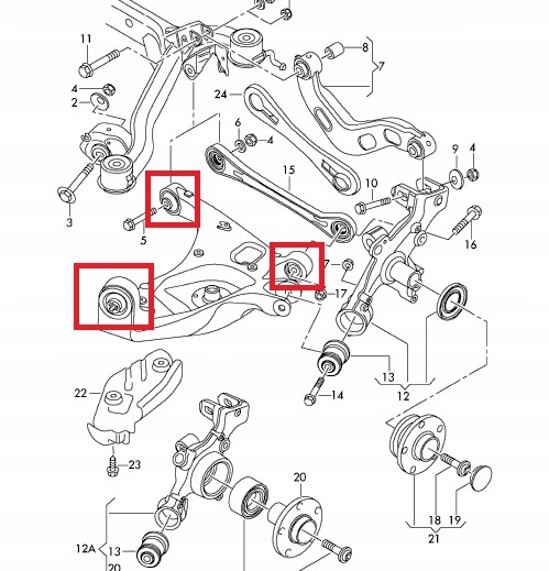 фото №6, Втулки підрамник балка підвіска задня audi a4 b6 b7