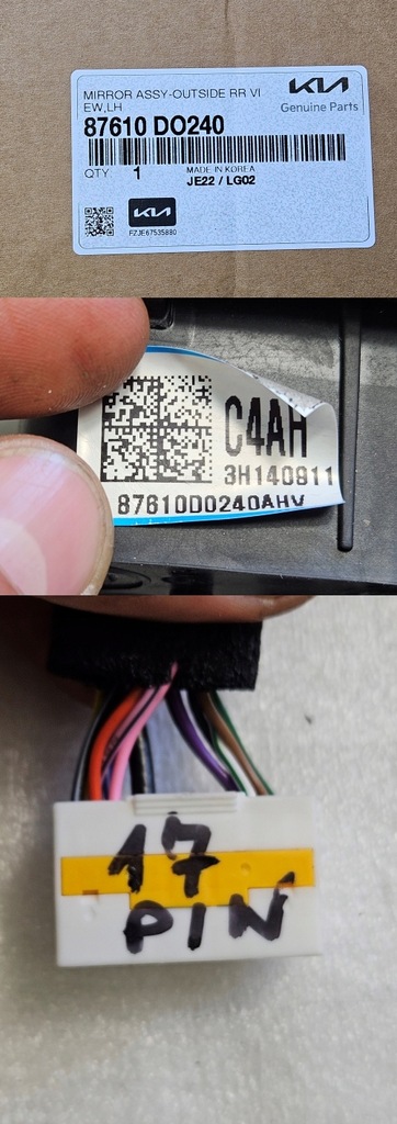 фото №16, Левая зеркало наружное 17 pin kia ev9 mv 23- 87610 do240 / 87610do240