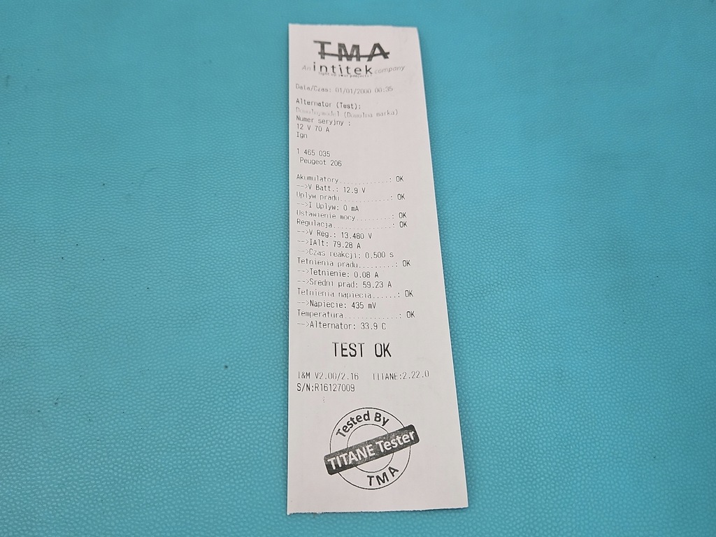 фото №7, Test генератор peugeot 206 9642879980 1.9d