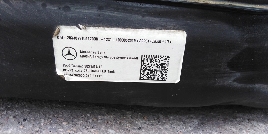 фото №11, Mercedes w223 2.9d бак пального bak a2234702000