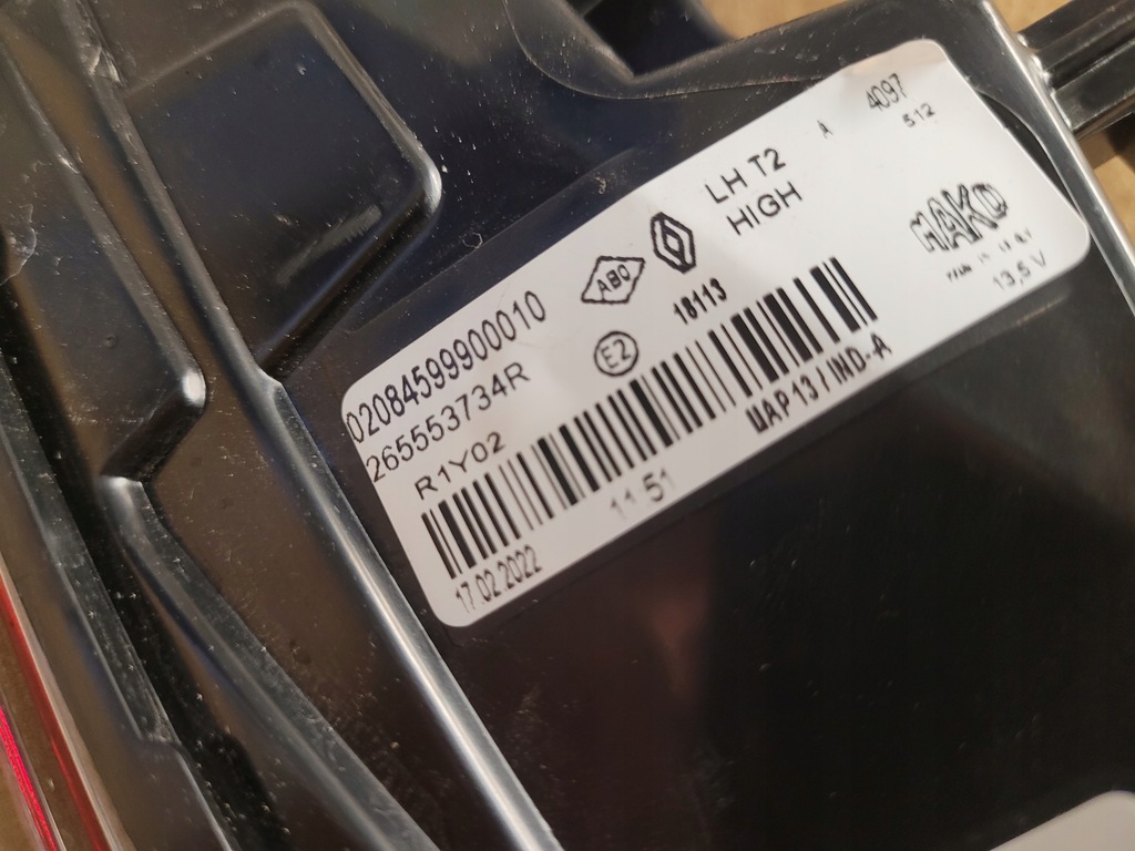 фото №6, Комплект лампа задніх renault captur ii led