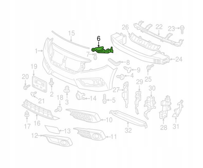 фото №1, Кронштейн фара honda civic usa 2016- правое