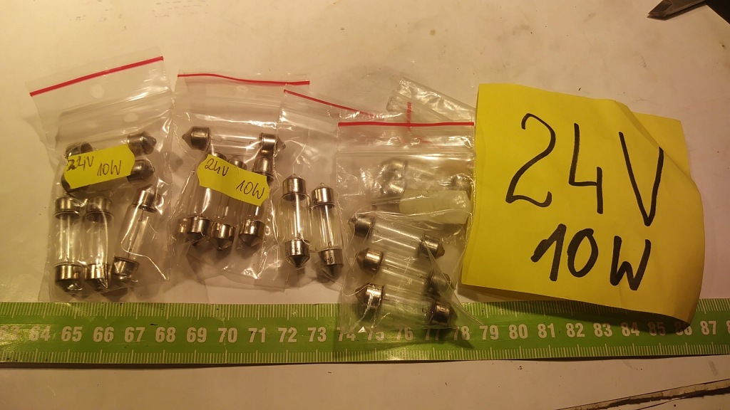 Лампочка rurkowa motoryzacyjna 24v 10w dł 37 mm Зі Шроту
