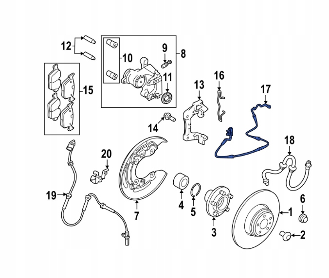 фото №4, Land rover evoque discovery датчик тормозных колодок задняя оригинальный номер