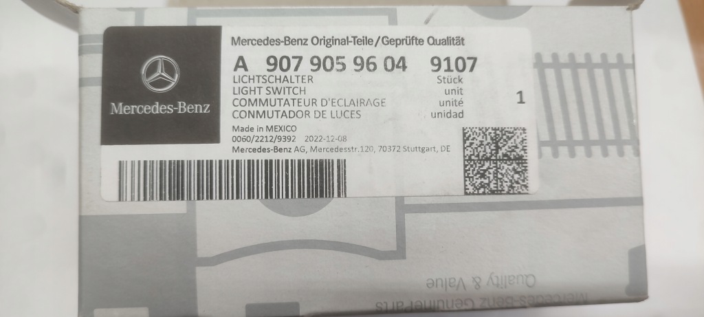 фото №4, Переключатель света mercedes sprinter w907 w910 a9079059604