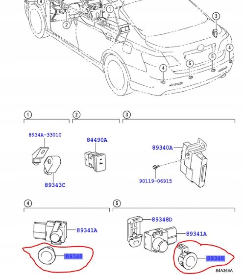 фото №7, Кронштейн датчика паркування toyota corolla verso camry lexus 89348-33060-c0