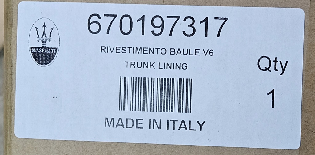 Накладки заглушки обшивка багажника maserati grecale m182 670197317 Оригінал