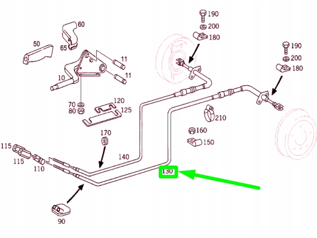 Mercedes-benz g w463 трос тормоза стояночного левая a4634205385oryginalna Киев