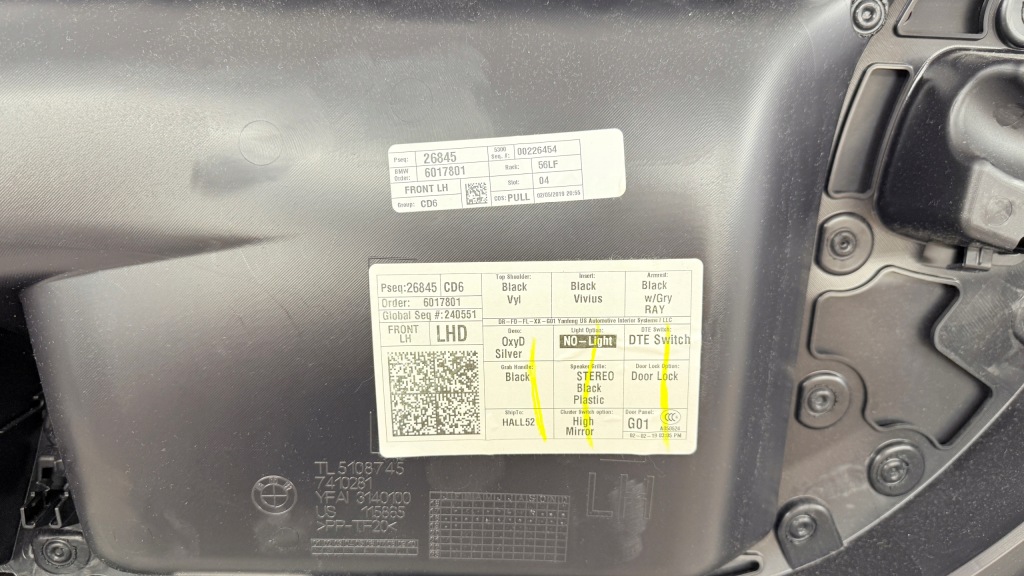 фото №11, Bmw g01 x3 обшивка дверь передних левый перед материал europa