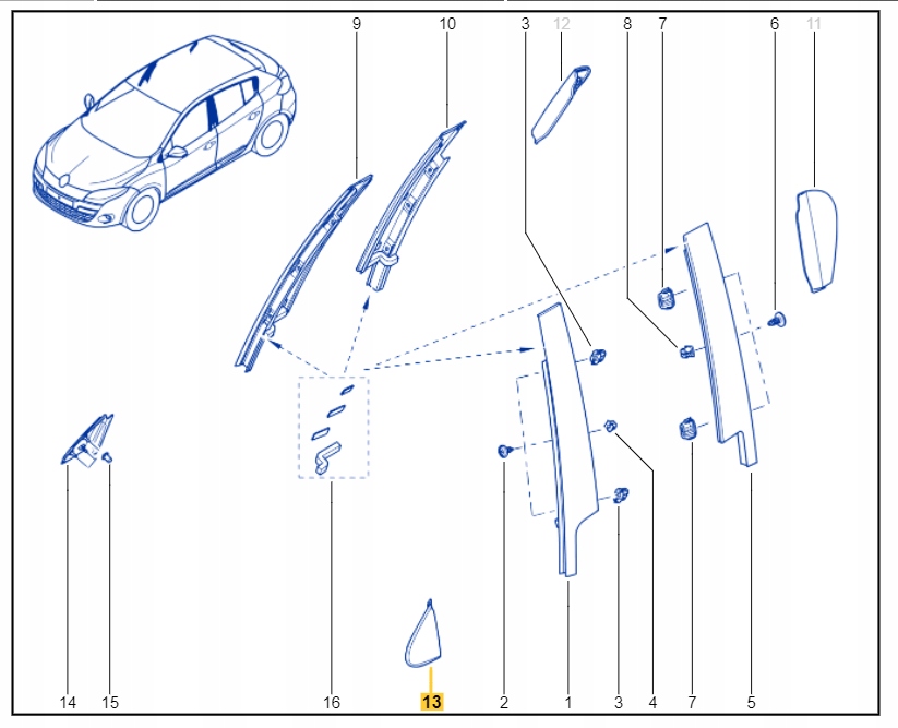 фото №1, Лівий трикутник заглушка крила renault fluence