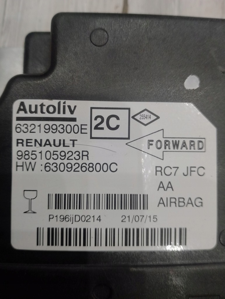 фото №1, Модуль подушка безопасности датчик 985105923r renault espace v