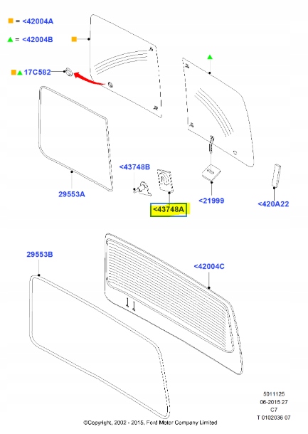 фото №6, Фіксатор скло вікно заднього ford transit connect 2002- 2013 tc7 1330241
