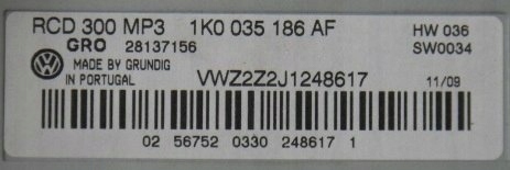 фото №2, Vw caddy iii 09 r радіопрогравач cd mp3