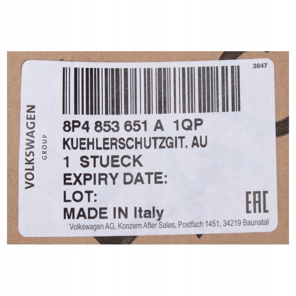 фото №9, Решётка радиатора серая vag audi a3 s3 2004 2008 оригинальный 8p4853651a1qp