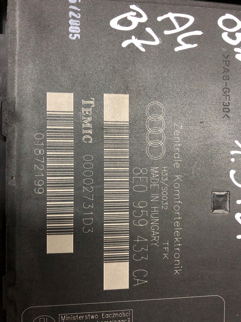 фото №7, Модуль 8eo959433ca audi a4 b7 1.9tdi .anglik