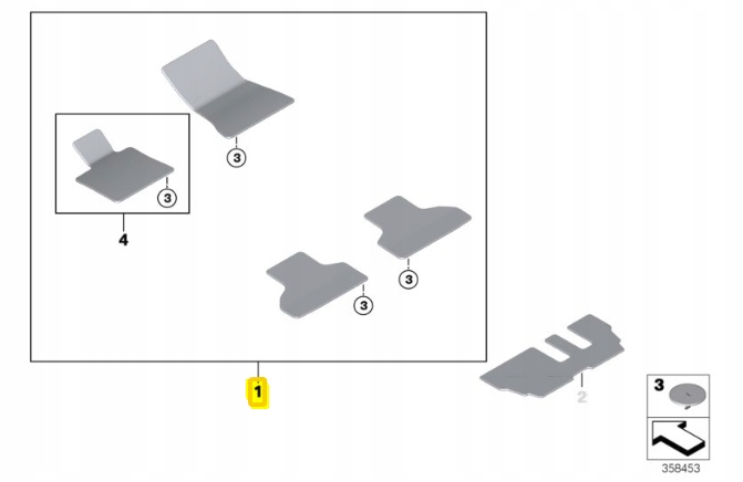 фото №5, Набор коврики напольных bmw x6 f16 x6 m f86 оригинальный 51477439876