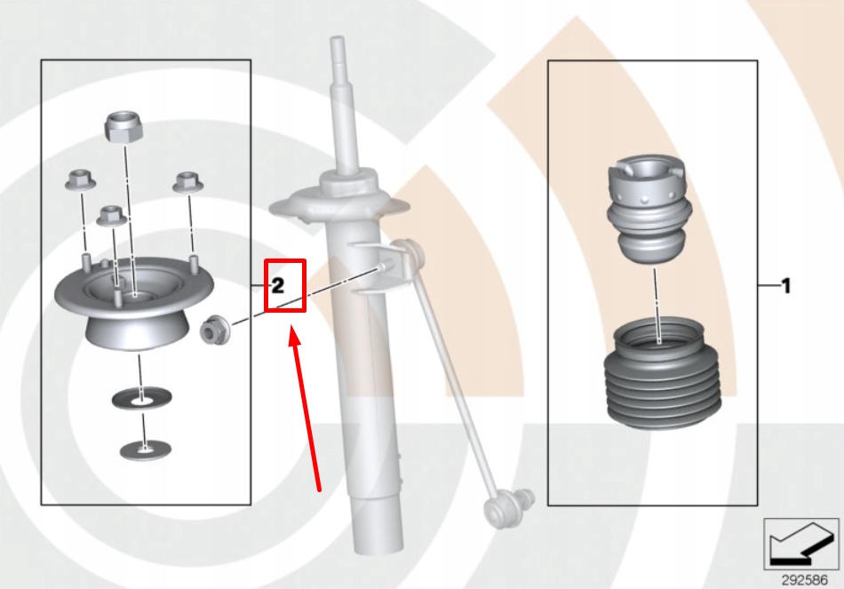 Набір кріплення амортизаторів передніх bmw 3 e46 2241448 31352241448 в Україні