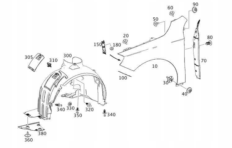 фото №1, Підкрилок перед mercedes a klasa w176