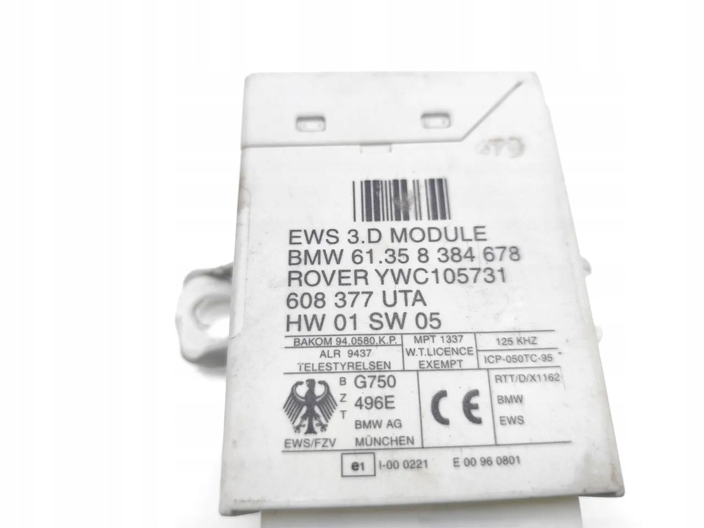 фото №7, Bmw z3 модуль / блок управления иммобилайзер 1.9i бензин 103kw 140 hp 8384678