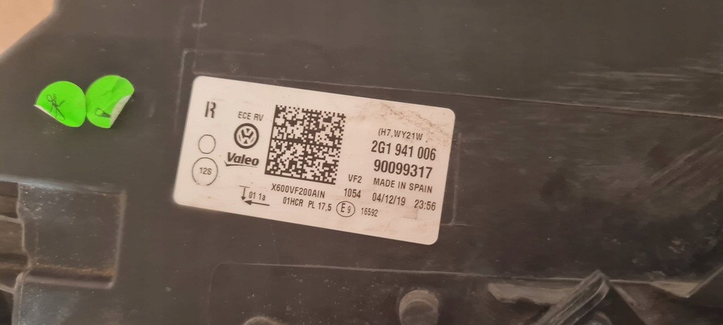 фото №7, Volkswagen оригинальный номер 2g1941006 фара