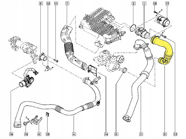 фото №4, Труба шланг wąż повітря turbo do renault clio ii kangoo i 1.5dci