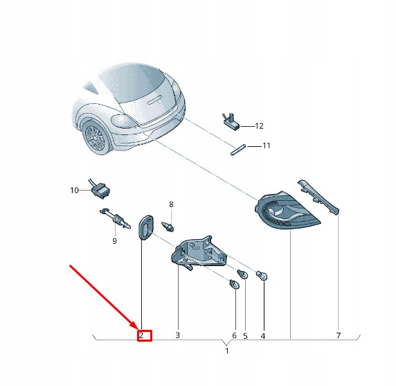 фото №1, Vw beetle 5c rear left tail light gasket 5c5945191 original