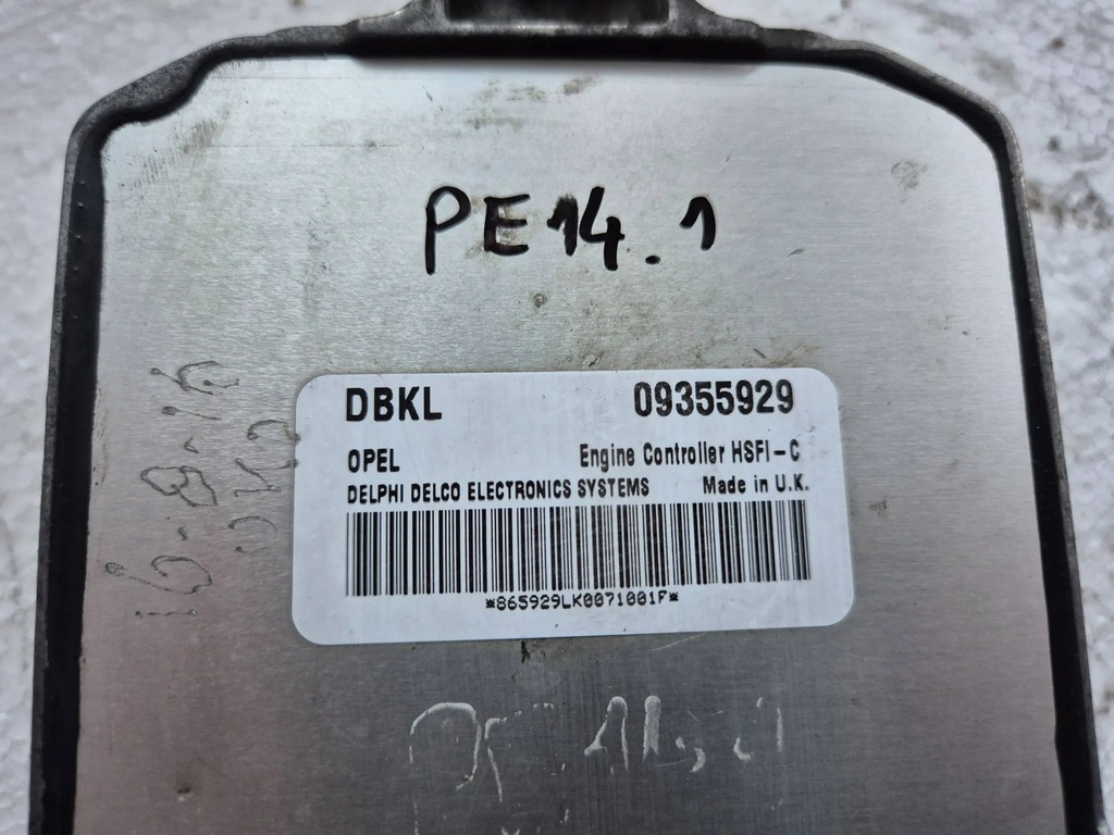 фото №5, Блок керування двигуна 09355929 opel astra g 1.6 16v