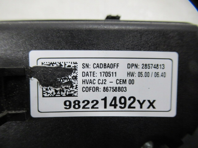 фото №8, Блок керування кондиціонера opel оригінальний номер 98221492yx