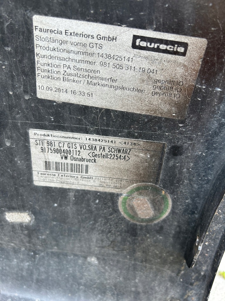 фото №8, Porsche cayman 981 gts 13-16 бампер перед pdc