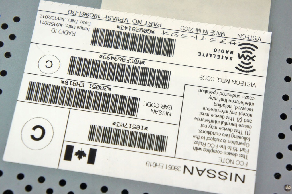 фото №5, Nj166 infiniti g37 модуль радио 28051eh01b