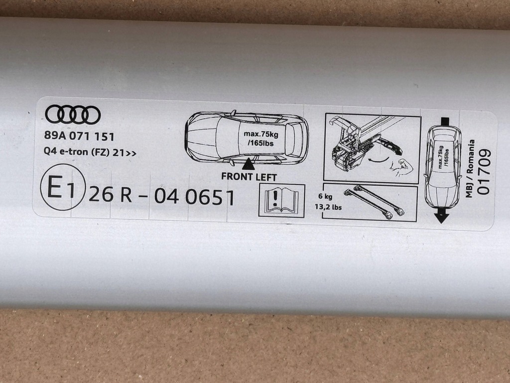 фото №6, Рейлинги балка багажника крышный audi q4 e-tron etron 89a071151